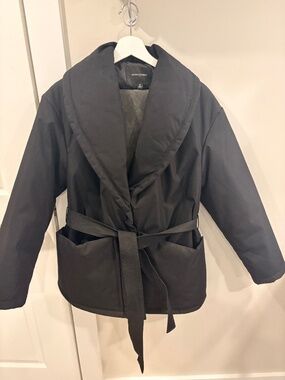 Wrap puffer jacket